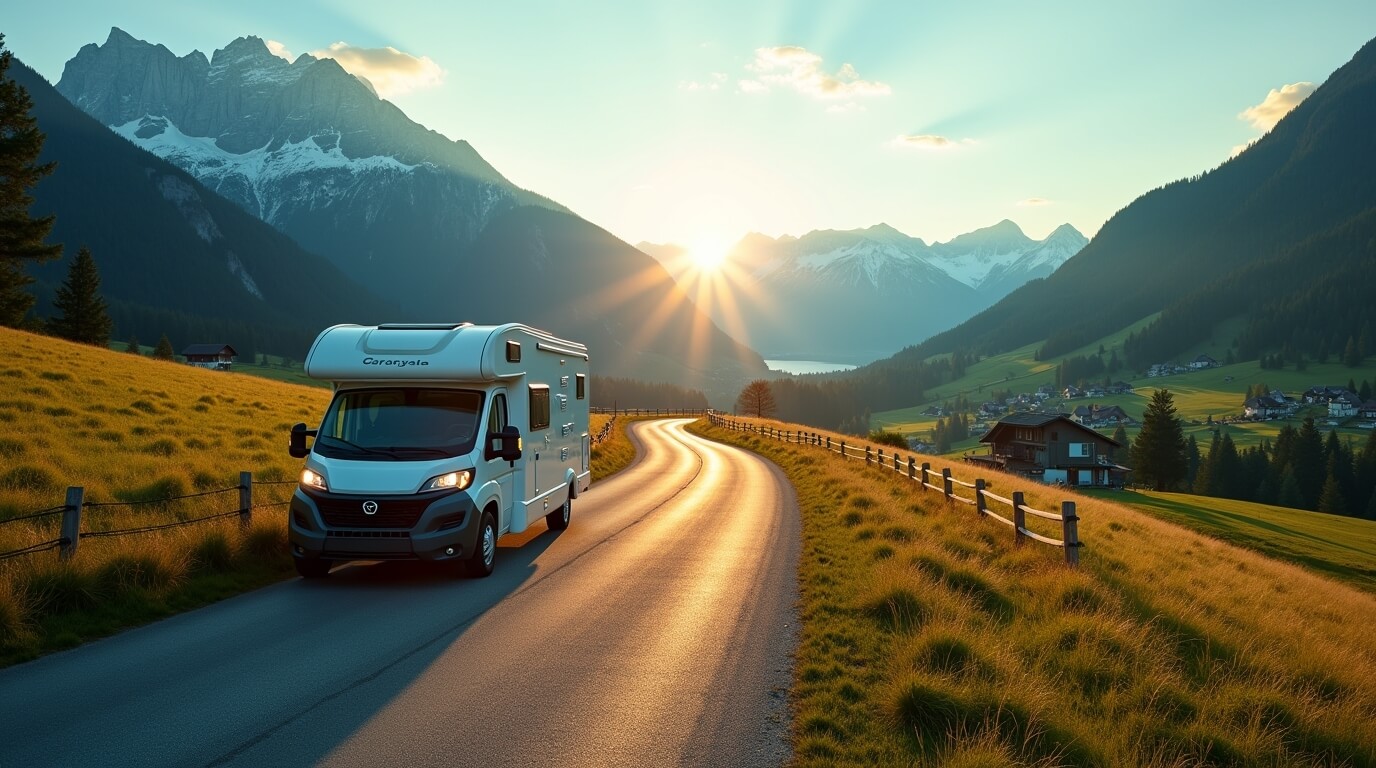 gebrauchtes wohnmobil günstig kaufen – Wohnmobil vor Panorama